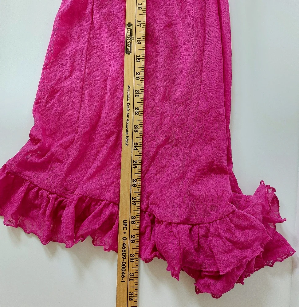 Dark Pink Lace‎ Babydoll Negligee size 14/16 Cacique Boudoir Nightgown Lingerie